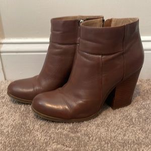 Women’s brown leather booties